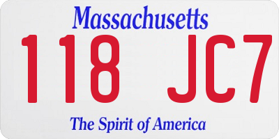 MA license plate 118JC7