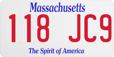 MA license plate 118JC9