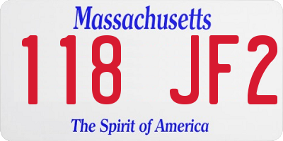 MA license plate 118JF2
