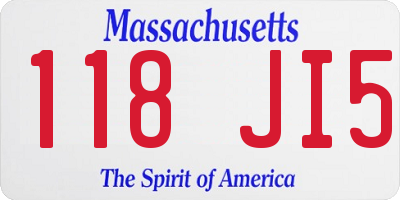 MA license plate 118JI5