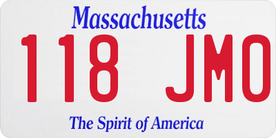 MA license plate 118JM0