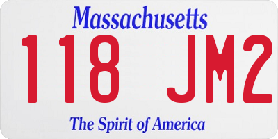 MA license plate 118JM2