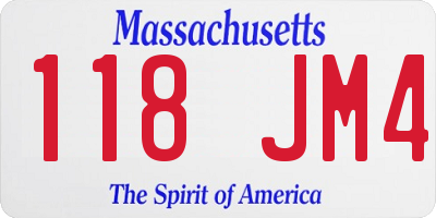 MA license plate 118JM4