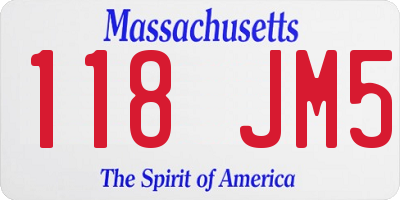 MA license plate 118JM5