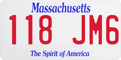 MA license plate 118JM6