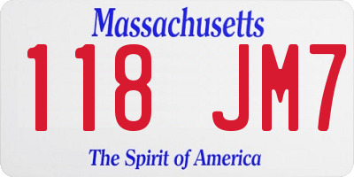 MA license plate 118JM7