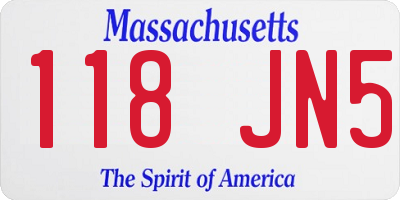 MA license plate 118JN5