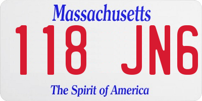 MA license plate 118JN6