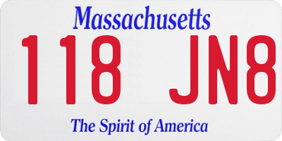 MA license plate 118JN8