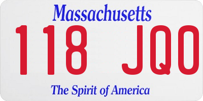 MA license plate 118JQ0