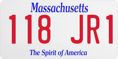 MA license plate 118JR1