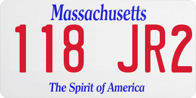 MA license plate 118JR2