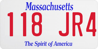 MA license plate 118JR4