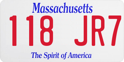 MA license plate 118JR7