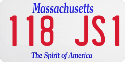 MA license plate 118JS1