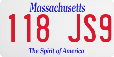 MA license plate 118JS9