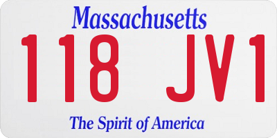 MA license plate 118JV1