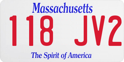 MA license plate 118JV2