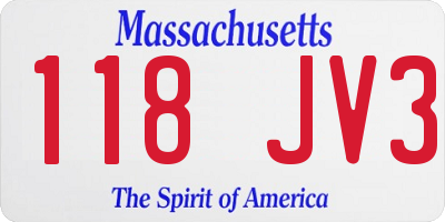 MA license plate 118JV3