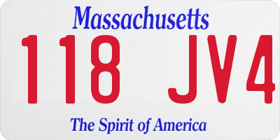 MA license plate 118JV4