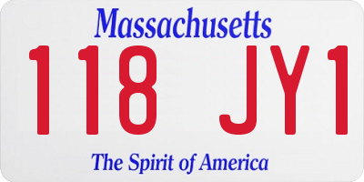 MA license plate 118JY1