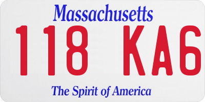 MA license plate 118KA6