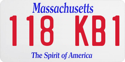 MA license plate 118KB1