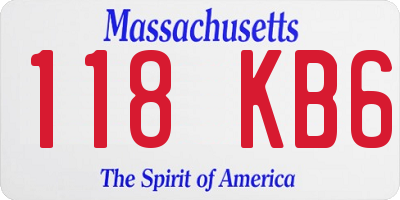 MA license plate 118KB6
