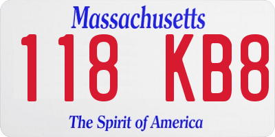 MA license plate 118KB8