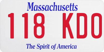 MA license plate 118KD0