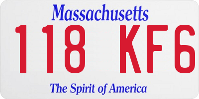 MA license plate 118KF6