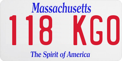 MA license plate 118KG0