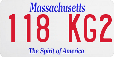 MA license plate 118KG2