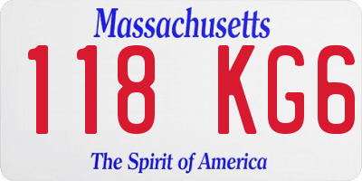 MA license plate 118KG6