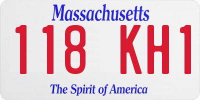 MA license plate 118KH1