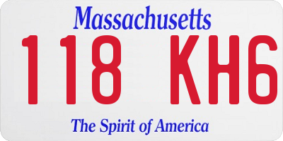 MA license plate 118KH6