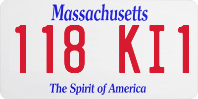 MA license plate 118KI1