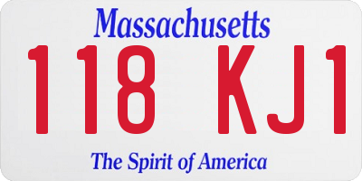 MA license plate 118KJ1