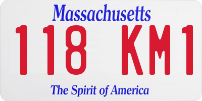 MA license plate 118KM1