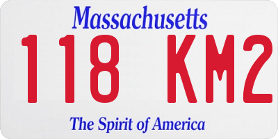MA license plate 118KM2