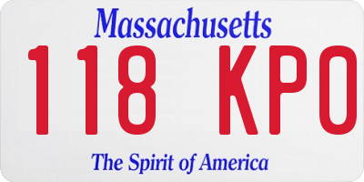 MA license plate 118KP0