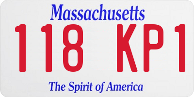 MA license plate 118KP1