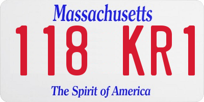 MA license plate 118KR1