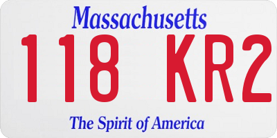 MA license plate 118KR2