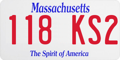 MA license plate 118KS2