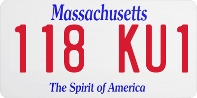 MA license plate 118KU1