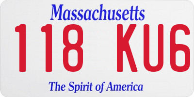 MA license plate 118KU6