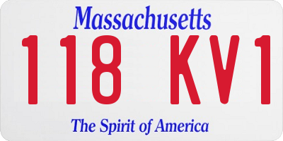 MA license plate 118KV1