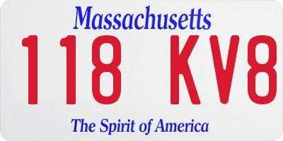 MA license plate 118KV8