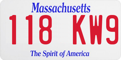 MA license plate 118KW9